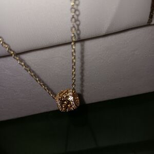 Gold plated bead necklace with pendant